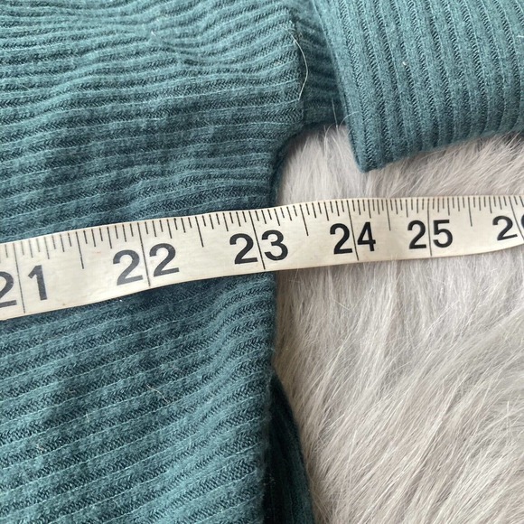 H By Bordeaux Shirt Womens Sz Small Loose Fit Long Sleeve Top Teal Ribbed New - Picture 10 of 12